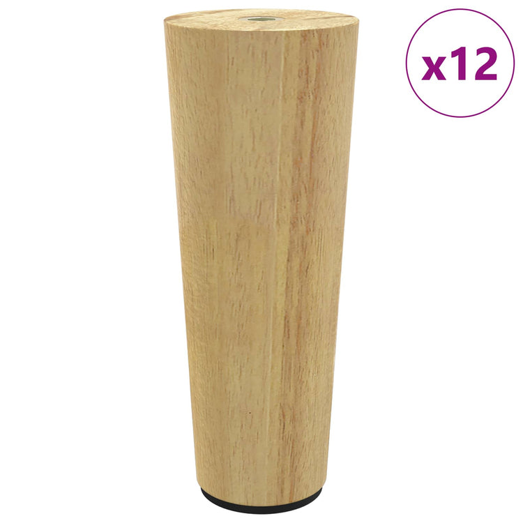 Vidaxxl pieds de meuble 12 pcs marron ø 44 x 100 mm bois d'eucalyptus massif