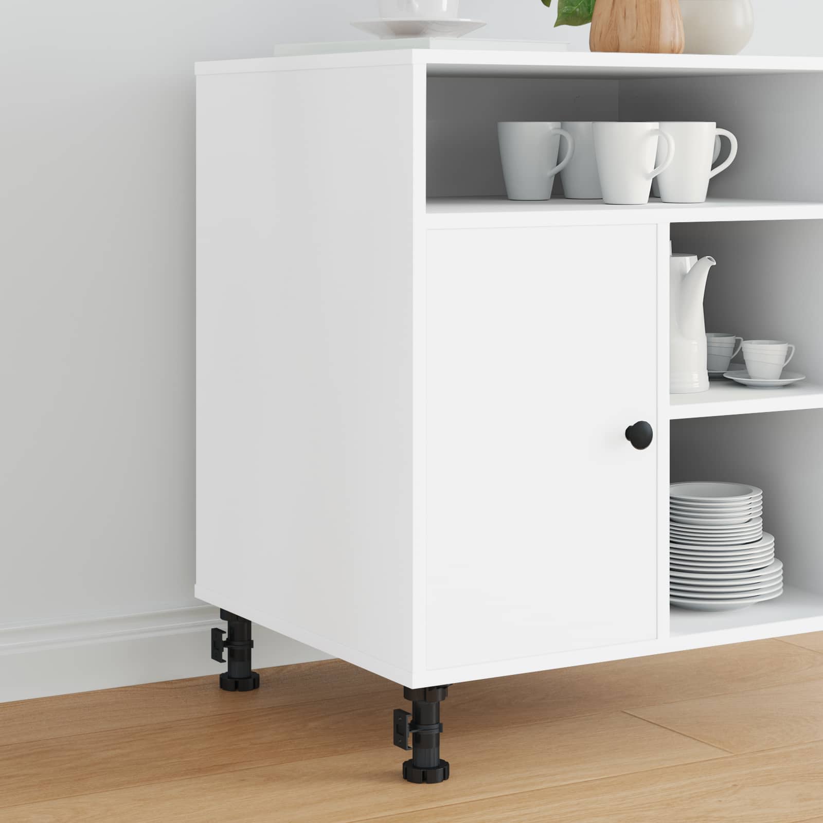 Vidaxxl pieds de meuble réglables 2 pcs noir 46 x 46 x 128 mm pp