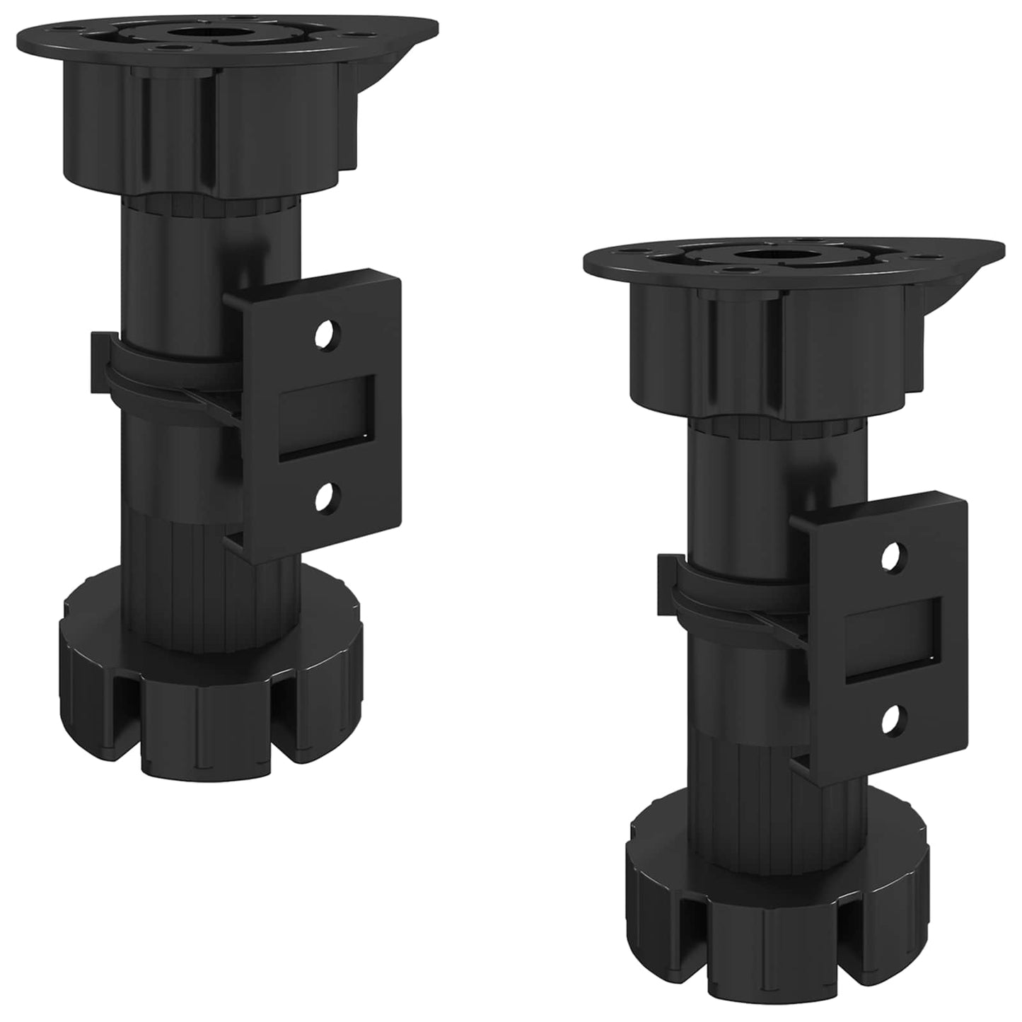 Vidaxxl pieds de meuble réglables 2 pcs noir 46 x 46 x 128 mm pp