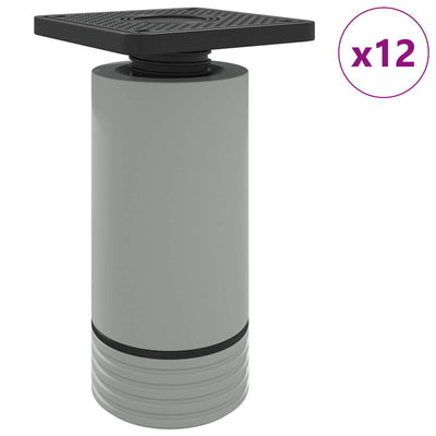 Vidaxxl pieds de meubles réglables 12 pcs blanc 64 x 64 x 100 mm pp
