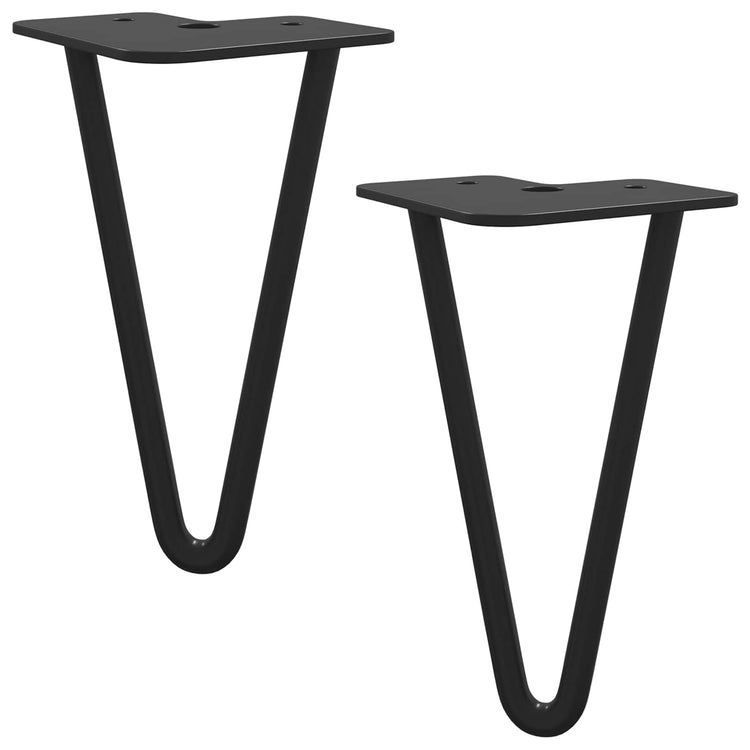 Vidaxxl pied de meuble 2 pcs noir 54,1 x 54,1 x 100 mm fer