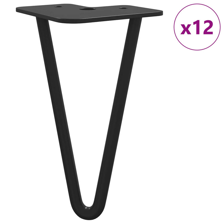 Vidaxxl pied de meuble 12 pcs noir 54,1 x 54,1 x 100 mm fer