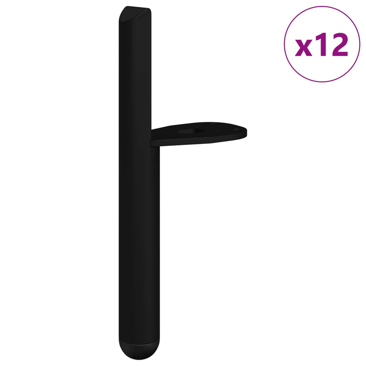 Vidaxxl pieds de meubles 12 pcs noir 66 x 36 x 160 mm fer