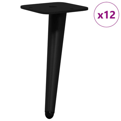 Vidaxxl pieds debout 12 pcs noir 56 x 56 x 100 mm fer