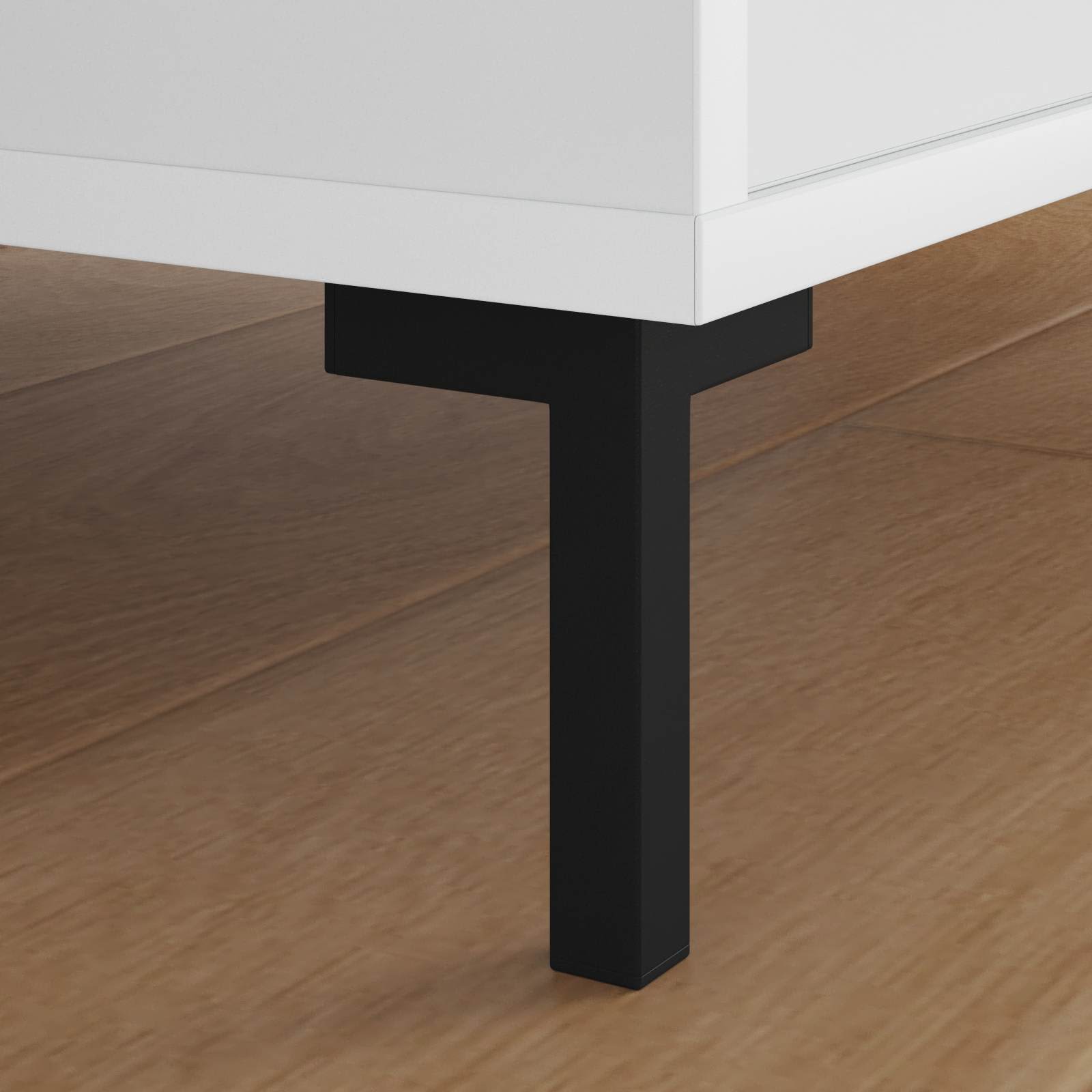 Vidaxl pieds debout 12 pcs noir 57 x 57 x 100 mm fer