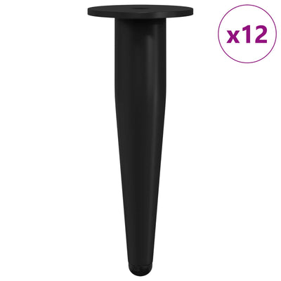 Vidaxxl pieds de meuble 12 pcs noir ø 40 x 98 mm fer
