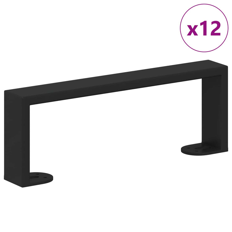 Vidaxxl pieds de meuble 12 pcs noir 281 x 40,5 x 100 mm fer