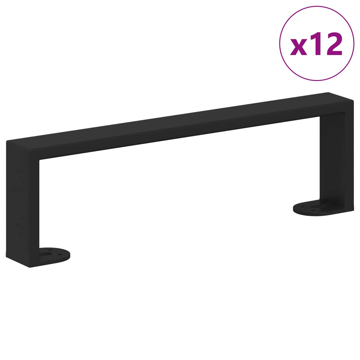 Vidaxxl pieds de meubles 12 pcs noir 341 x 40,5 x 100 mm fer