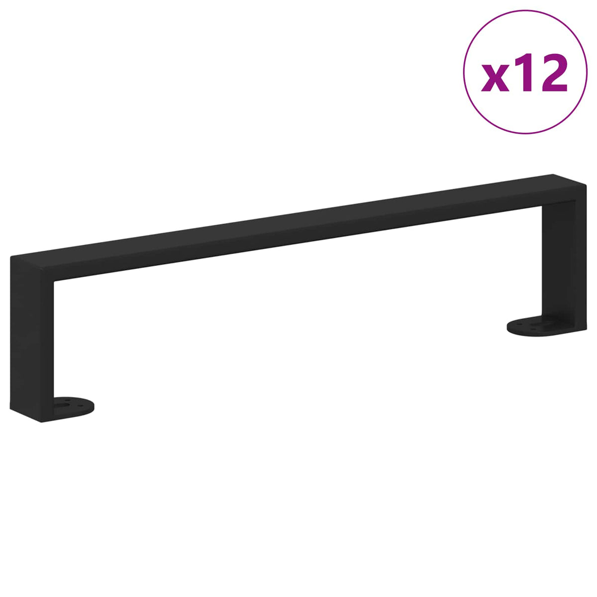 Vidaxxl pieds de meuble 12 pcs noir 436 x 40,5 x 100 mm fer