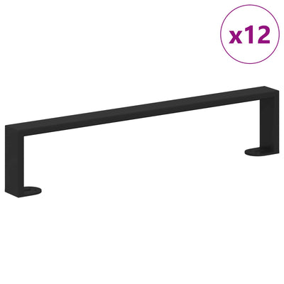 Vidaxxl pieds de meuble 12 pcs noir 481 x 40,5 x 100 mm fer