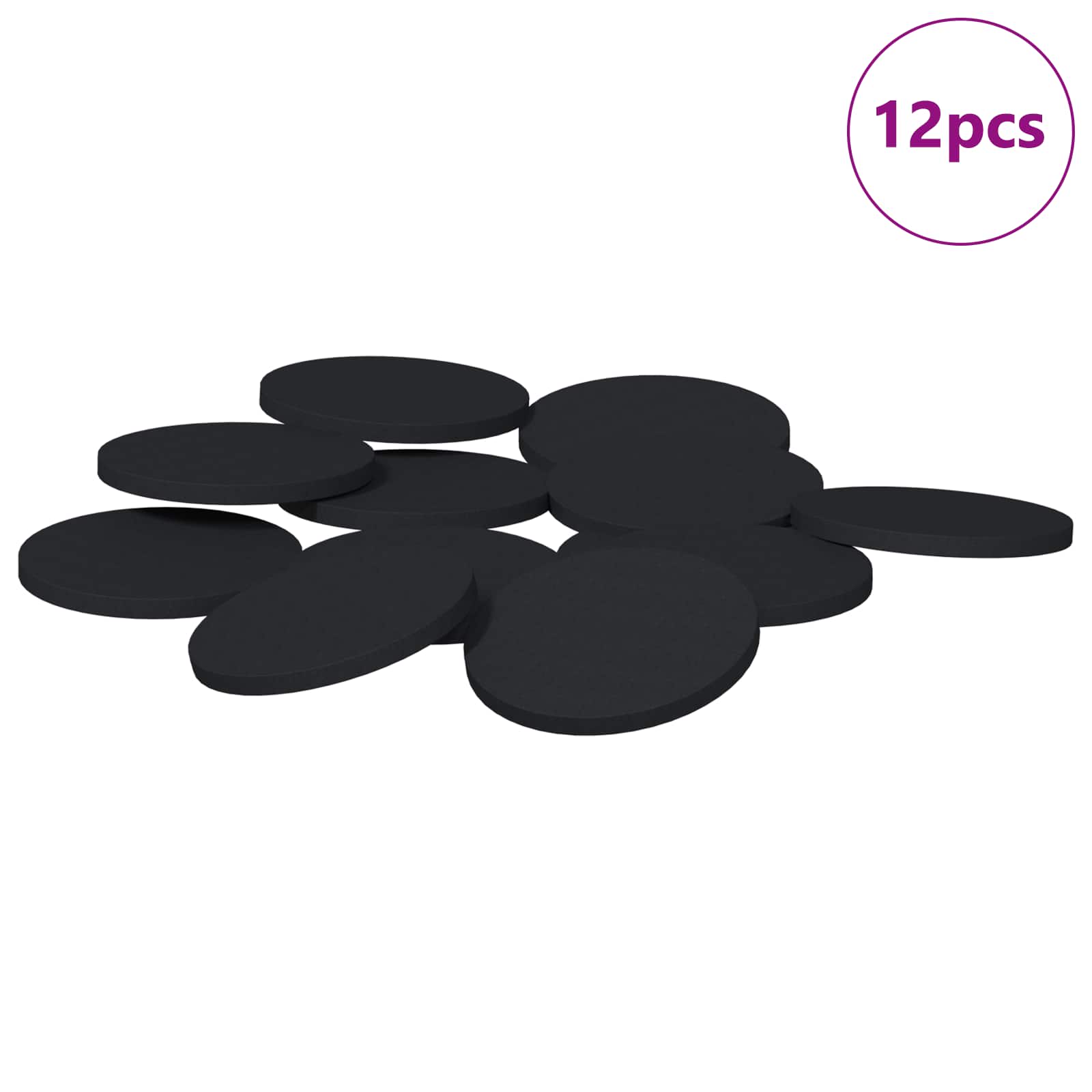 Vidaxxl patins de pieds de meubles 12 pcs noir ø 30 x 2 mm eva