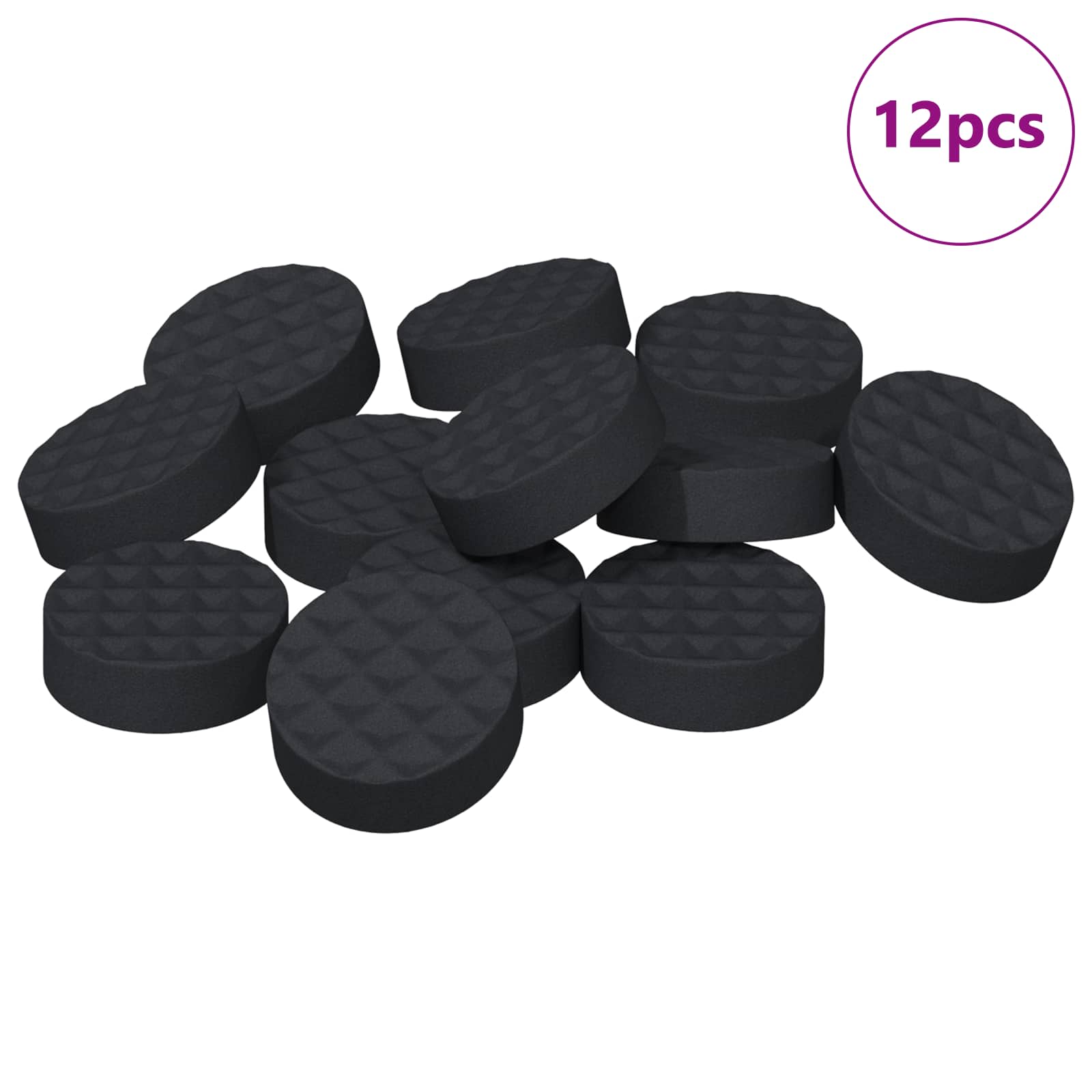 Vidaxxl patins de pieds de meubles 12 pcs noir ø 14 x 4 mm eva