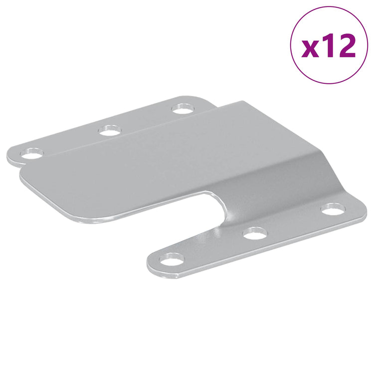 VidaXL support d'encastrement 12 pcs argent 75 x 66 x 1,4 mm acier