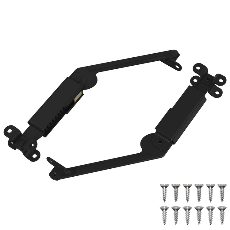 Vidaxxl couvercle support charnière 2 pcs noir 192 x 32 x 50 mm