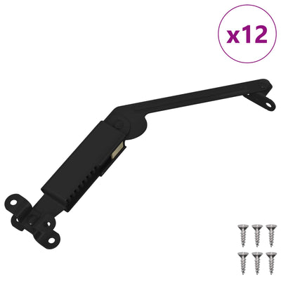 Vidaxxl couvercle support charnière 12 pcs noir 192 x 32 x 50 mm