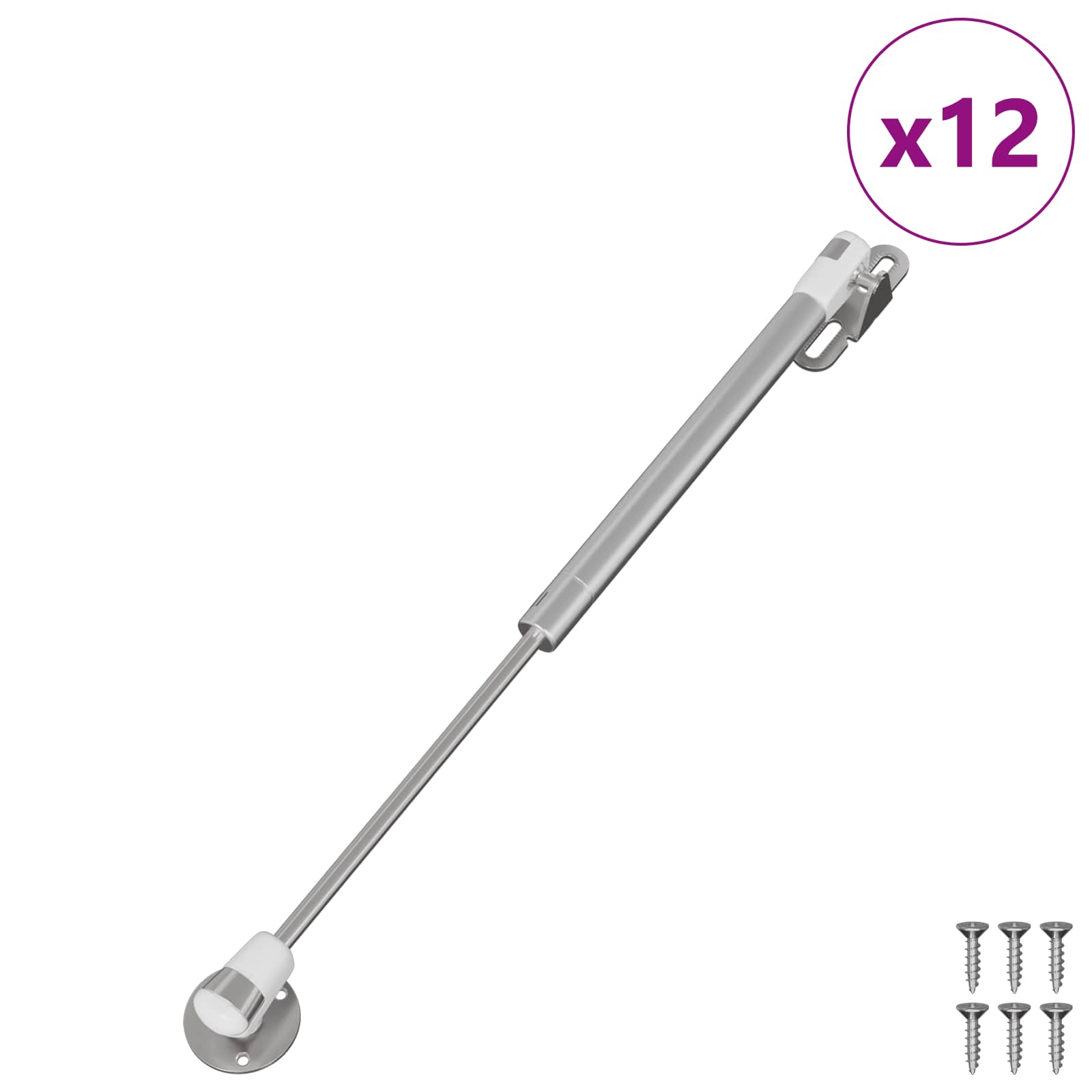 Vidaxxl ressort à gaz hydraulique 12 pièces argent 280 x 17 x 16 mm