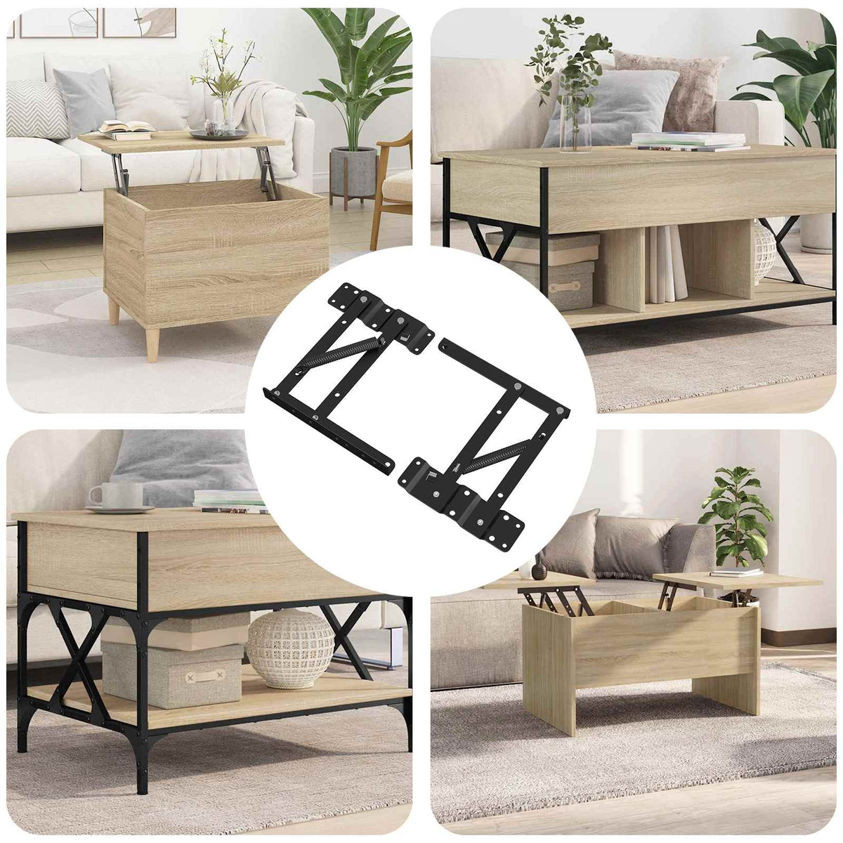 Vidaxxl mécanisme de levage de lit 2 pcs noir 340 x 95 x 40 mm fer