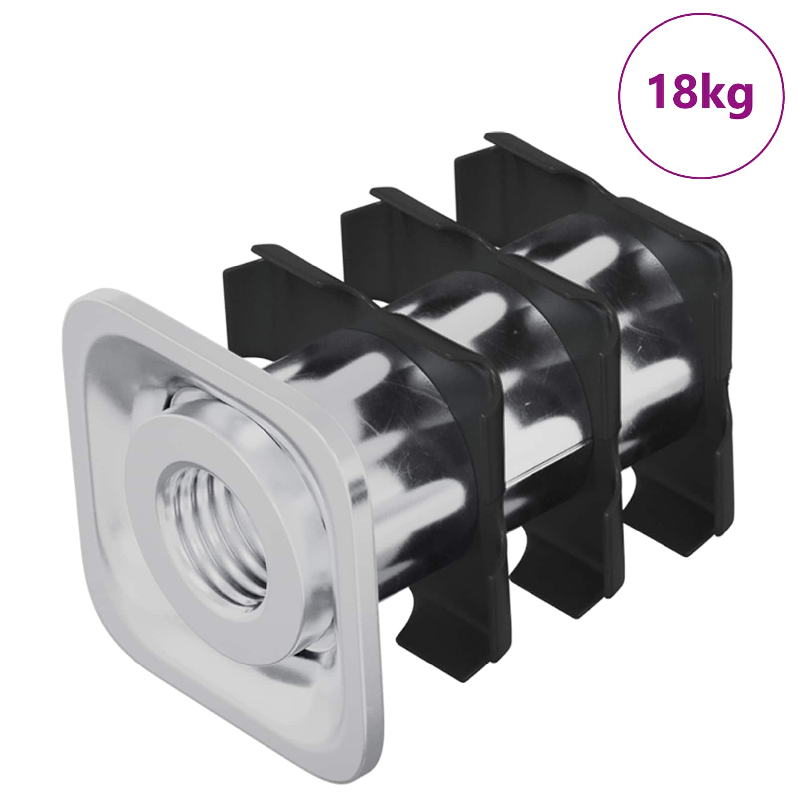 Vidaxxl insert de tube fileté 1818 pcs noir et argent 15,8 x 15,8 x 22,5 mm