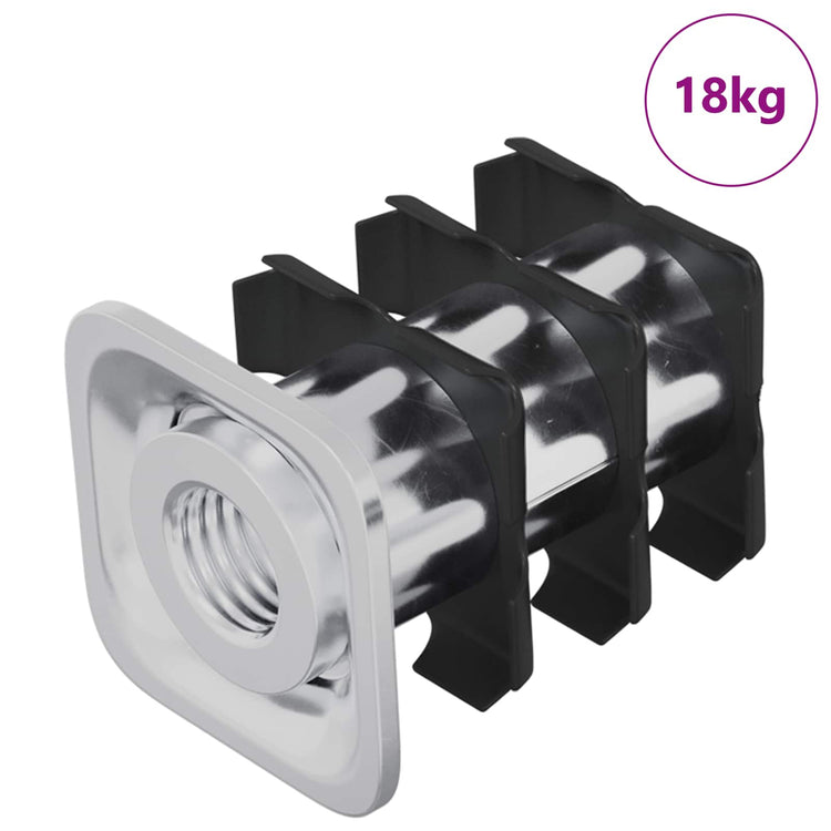 Vidaxxl insert de tube fileté 1818 pcs noir et argent 15,8 x 15,8 x 22,5 mm