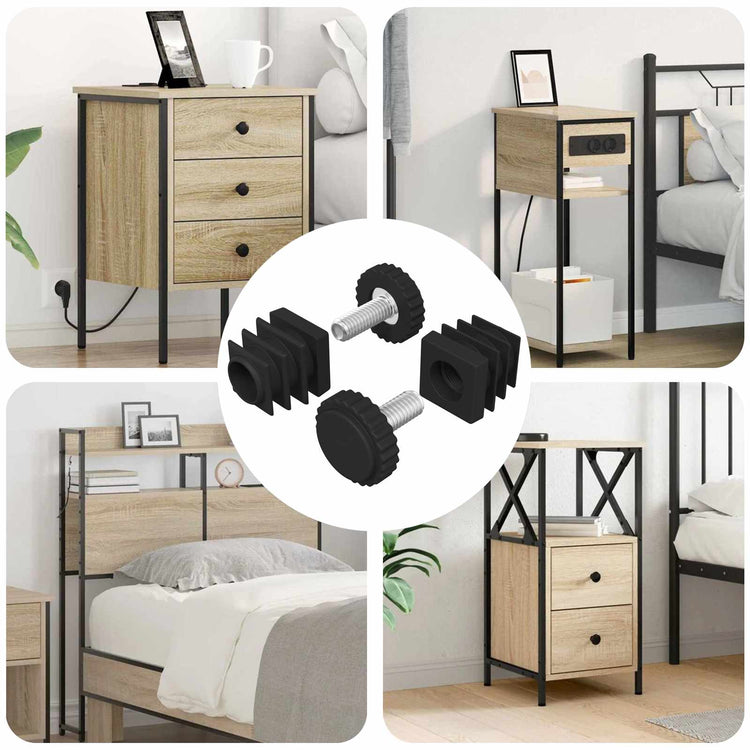 Vidaxxl niveleurs de meubles réglables 2 pcs noir m6 pp