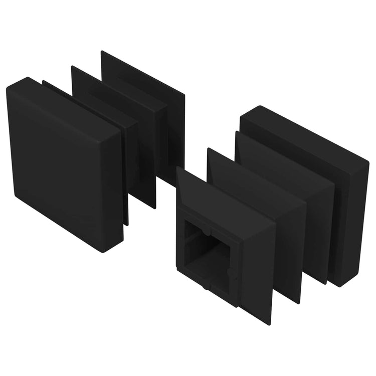 Vidaxxl embouts 2 pcs noir 15 x 15 x 15 mm pp