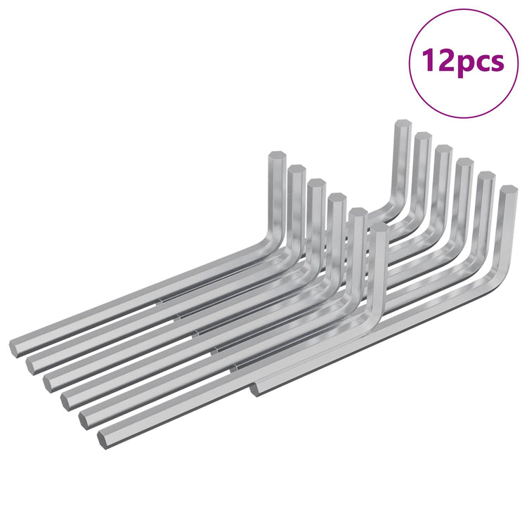 Vidaxx clé hexagonale 12 pcs argent 32 x 86 mm acier