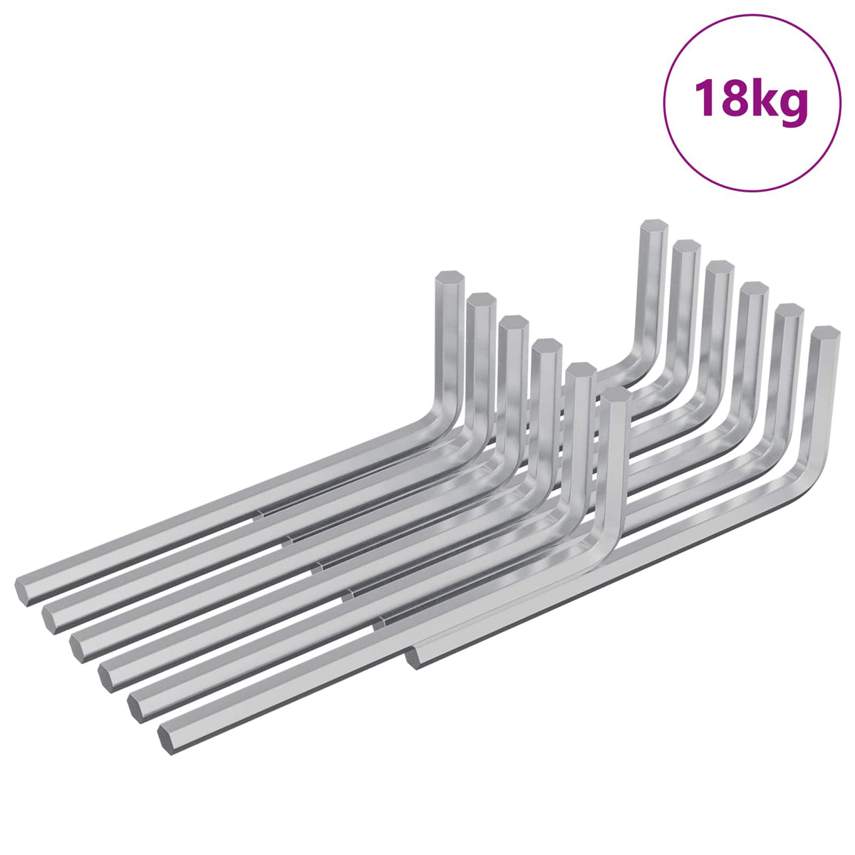 Vidaxx clé hexagonale 4675 pcs argent 32 x 86 mm acier