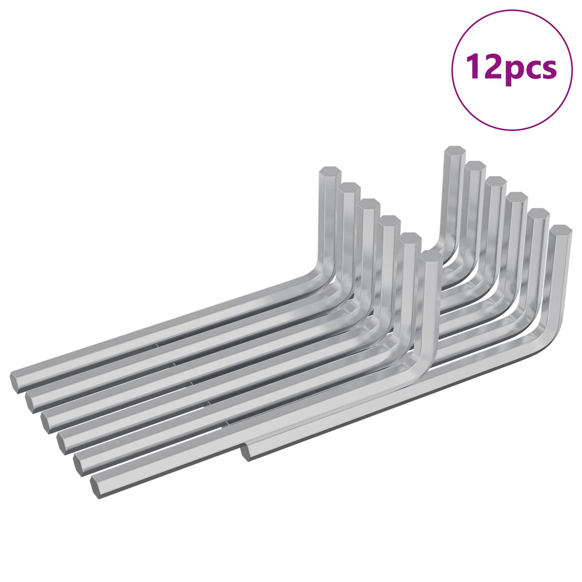 Vidaxx clé hexagonale 12 pcs argent 32 x 86 mm acier