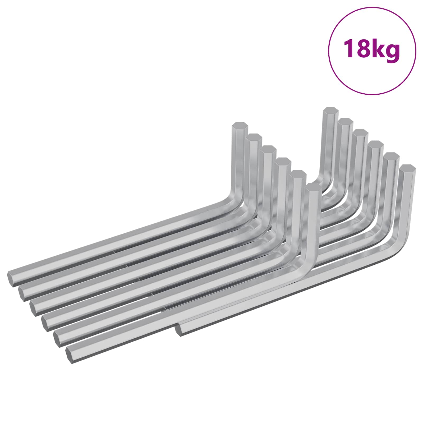 Vidaxx clé hexagonale 2118 pcs argent 32 x 86 mm acier