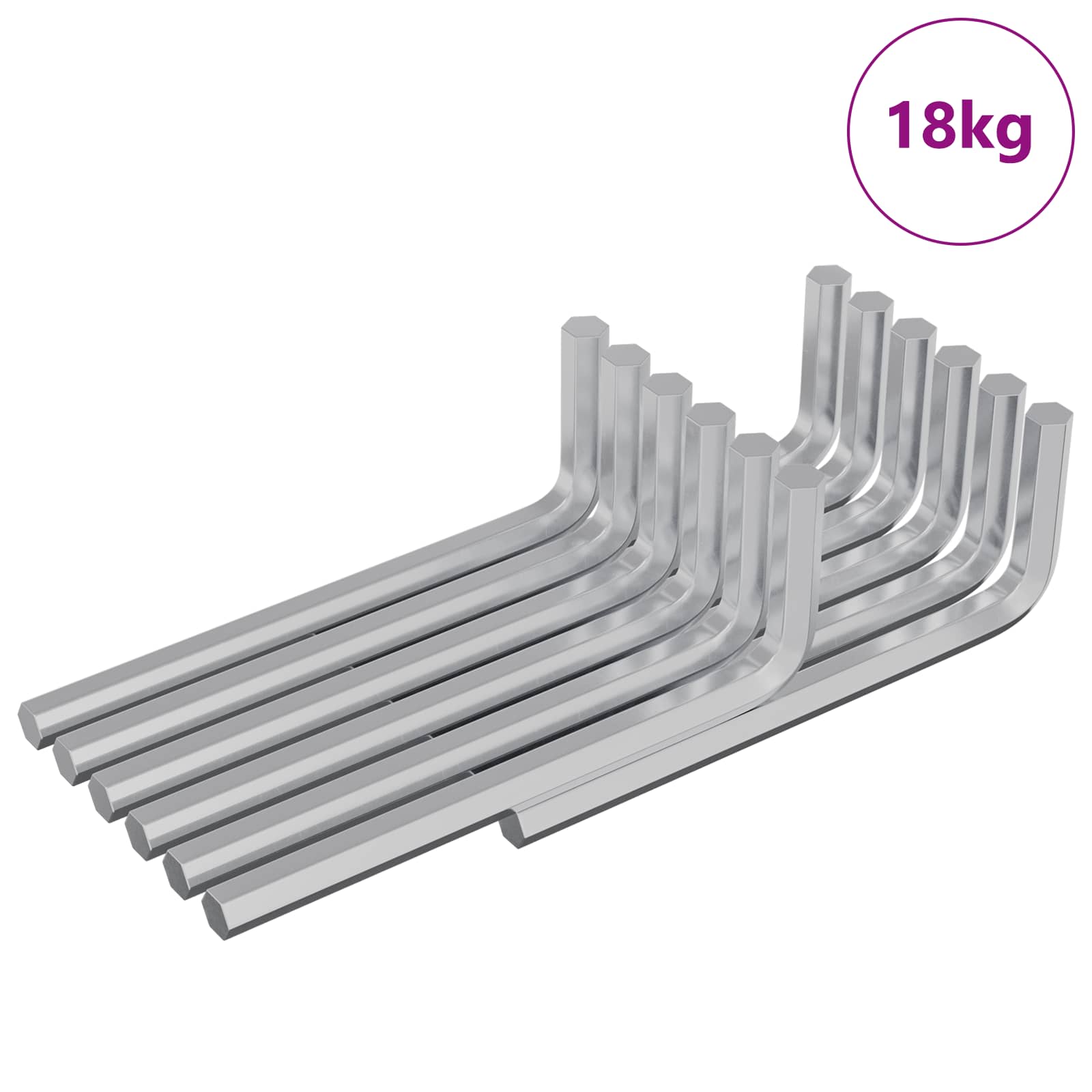 Vidaxx clé hexagonale 1800 pcs argent 32 x 86 mm acier