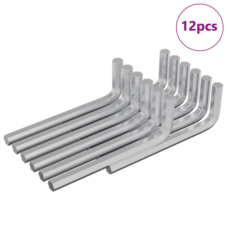 Vidaxx clé hexagonale 12 pcs argent 32 x 86 mm acier