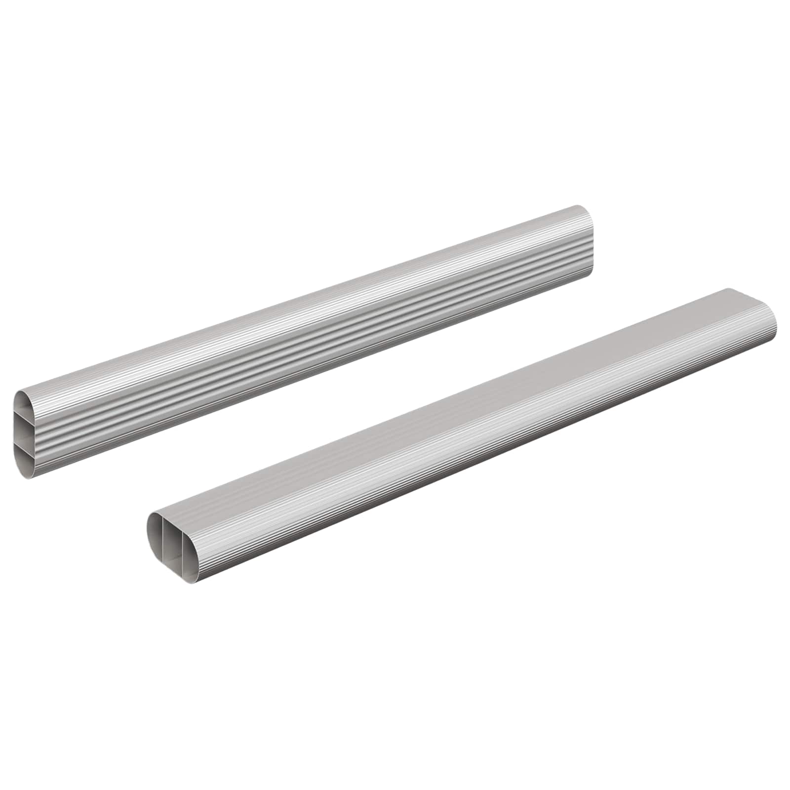 Vidaxxl tige d'armoire 2 pcs argent 764 x 15 x 29 mm alliage d'aluminium