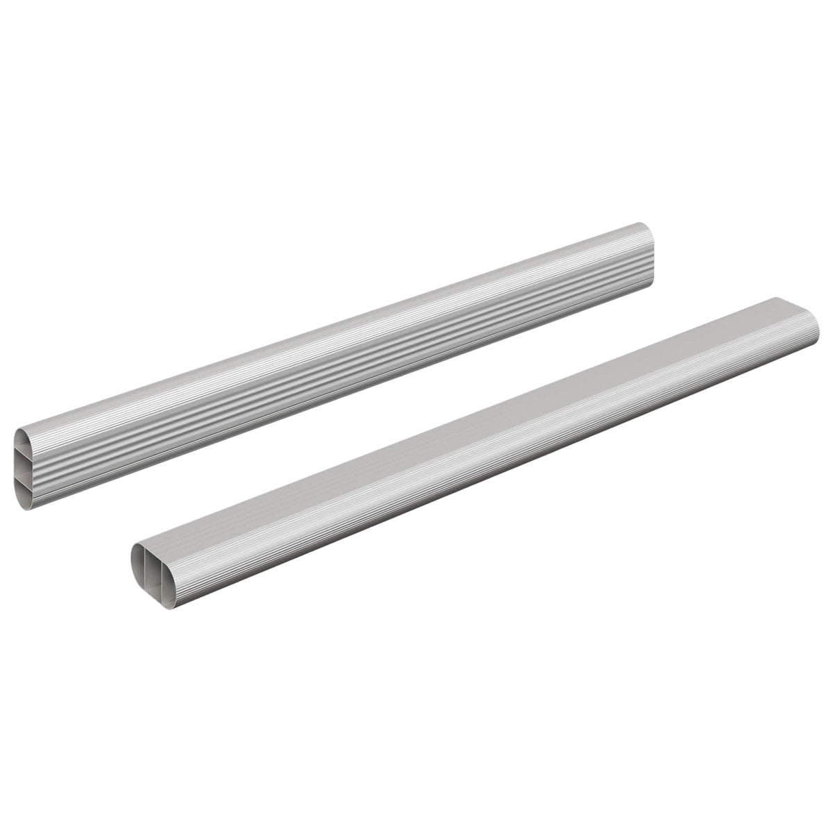 Vidaxxl tige d'armoire 2 pcs argent 764 x 15 x 29 mm alliage d'aluminium