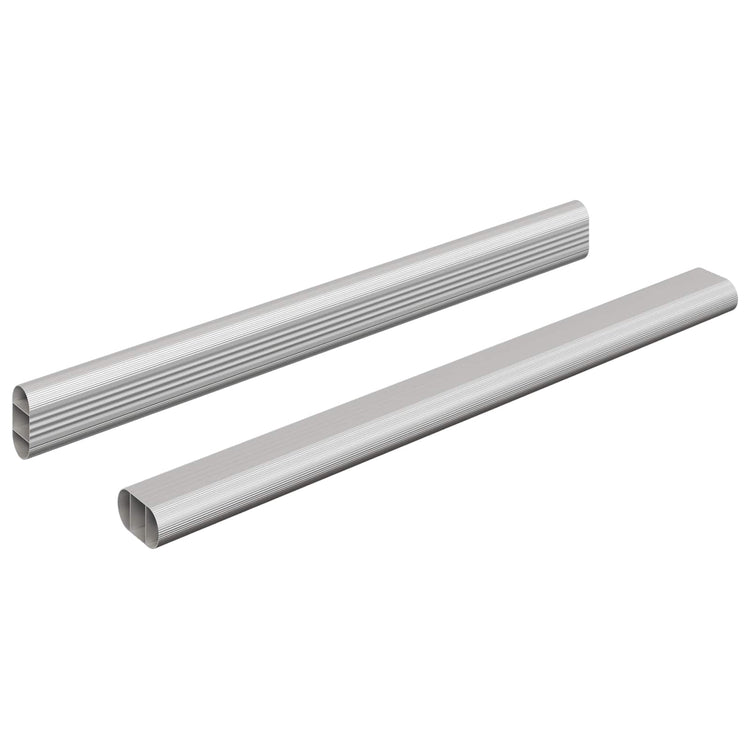 Vidaxxl tige d'armoire 2 pcs argent 764 x 15 x 29 mm alliage d'aluminium