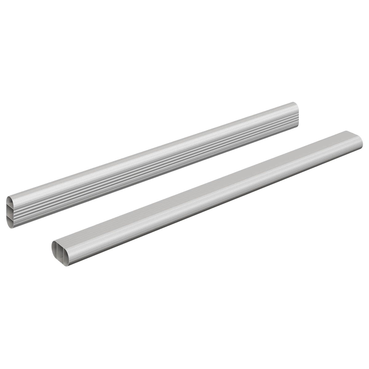 Vidaxxl tige d'armoire 2 pcs argent 764 x 15 x 29 mm alliage d'aluminium