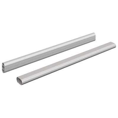 Vidaxxl tige d'armoire 2 pcs argent 764 x 15 x 29 mm alliage d'aluminium