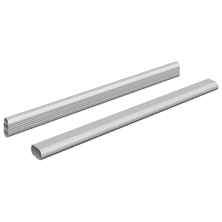 Vidaxxl tige d'armoire 2 pcs argent 764 x 15 x 29 mm alliage d'aluminium