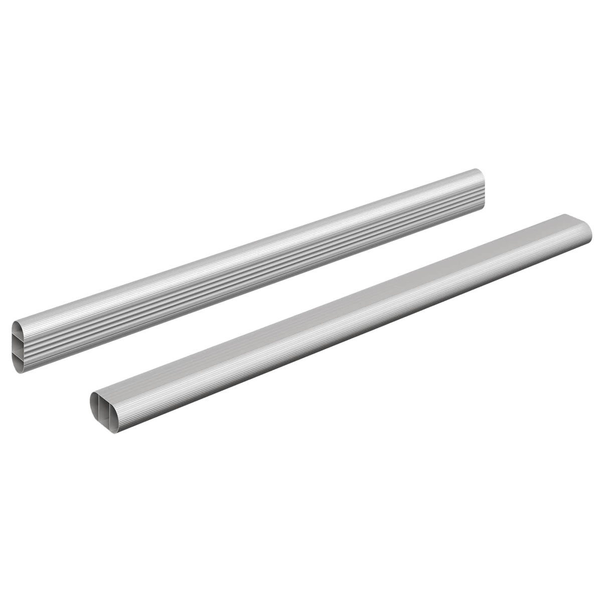Vidaxxl tige d'armoire 2 pcs argent 764 x 15 x 29 mm alliage d'aluminium