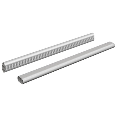 Vidaxxl tige d'armoire 2 pcs argent 764 x 15 x 29 mm alliage d'aluminium
