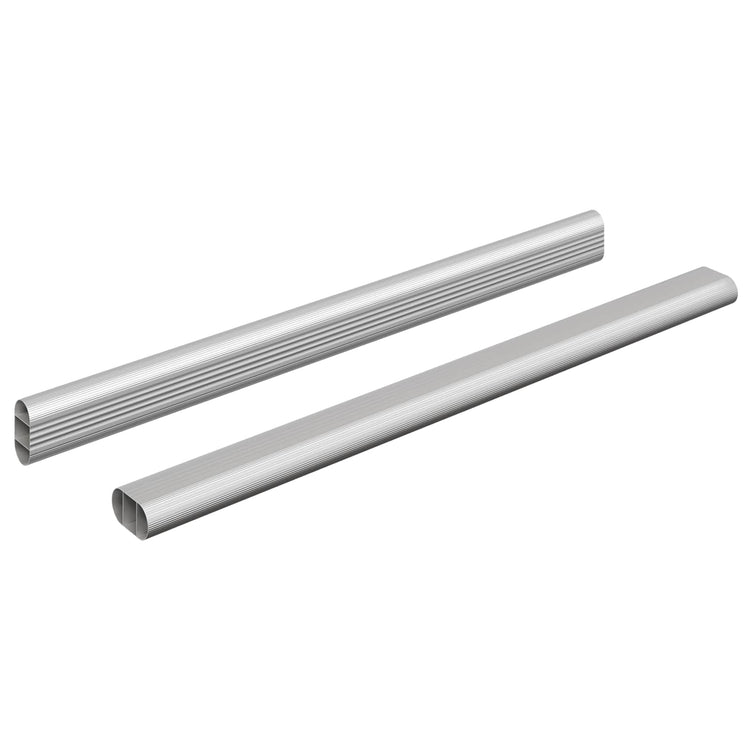 Vidaxxl tige d'armoire 2 pcs argent 764 x 15 x 29 mm alliage d'aluminium
