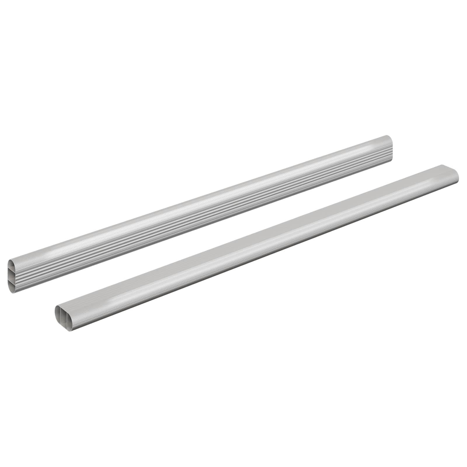 Vidaxxl tige d'armoire 2 pcs argent 764 x 15 x 29 mm alliage d'aluminium