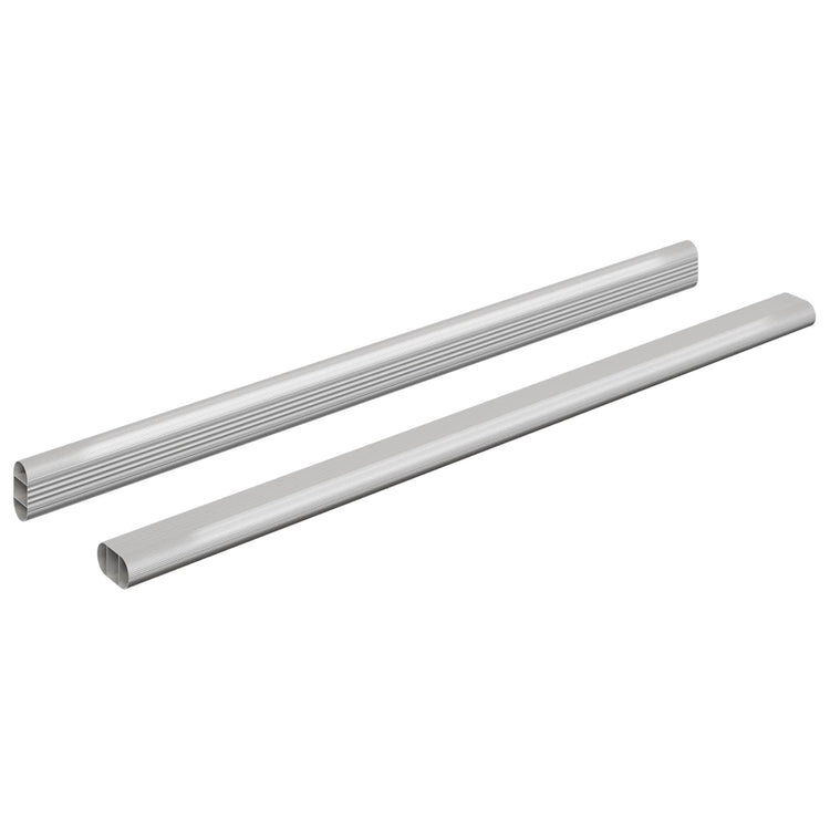 Vidaxxl tige d'armoire 2 pcs argent 764 x 15 x 29 mm alliage d'aluminium