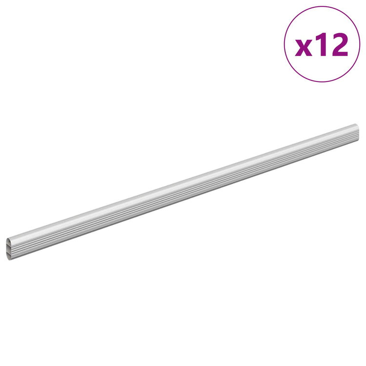 Vidaxxl tringle d'armoire 12 pcs argent 764 x 15 x 29 mm alliage d'aluminium