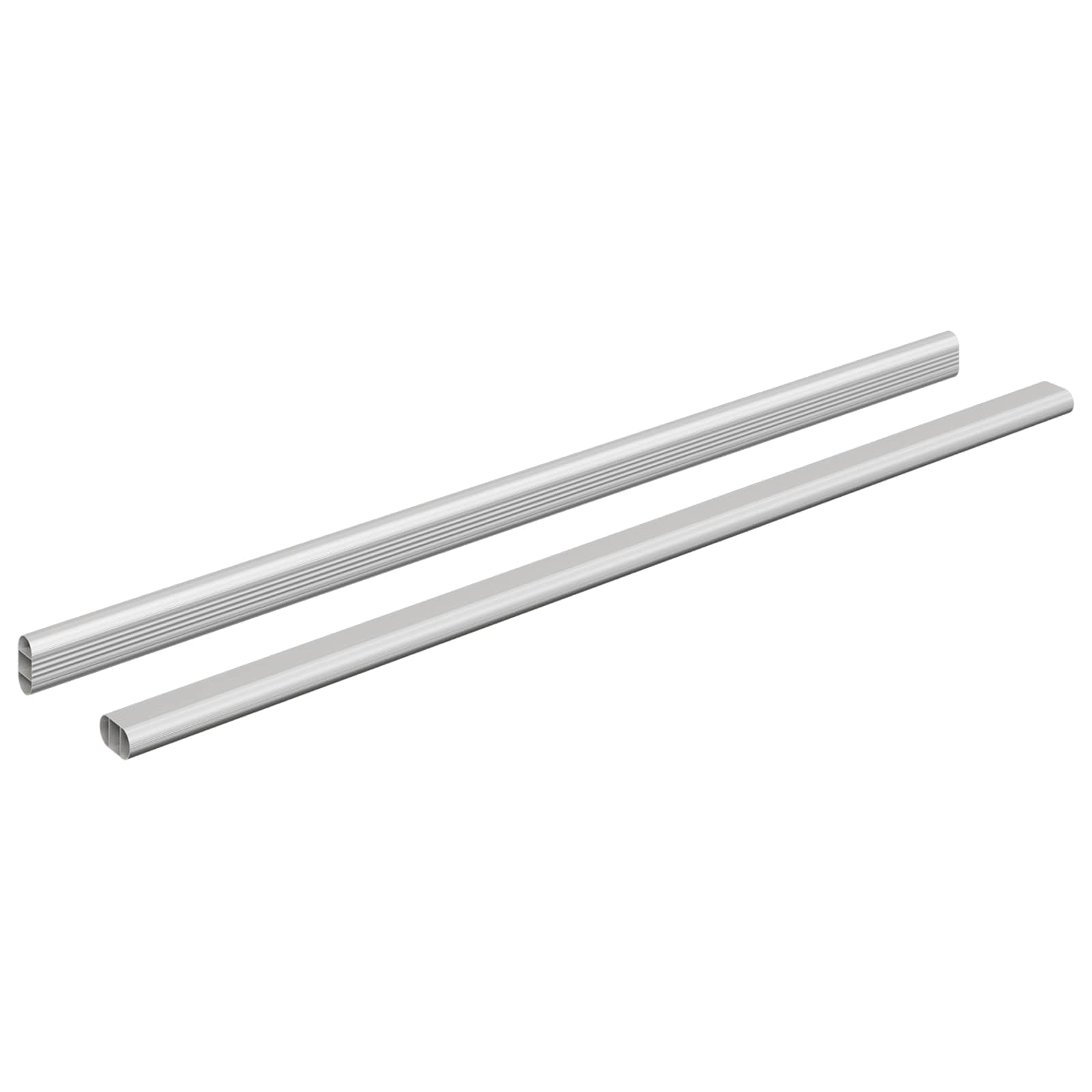 Vidaxxl tige d'armoire 2 pcs argent 764 x 15 x 29 mm alliage d'aluminium