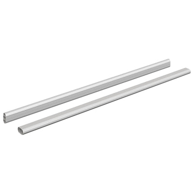 Vidaxxl tige d'armoire 2 pcs argent 764 x 15 x 29 mm alliage d'aluminium
