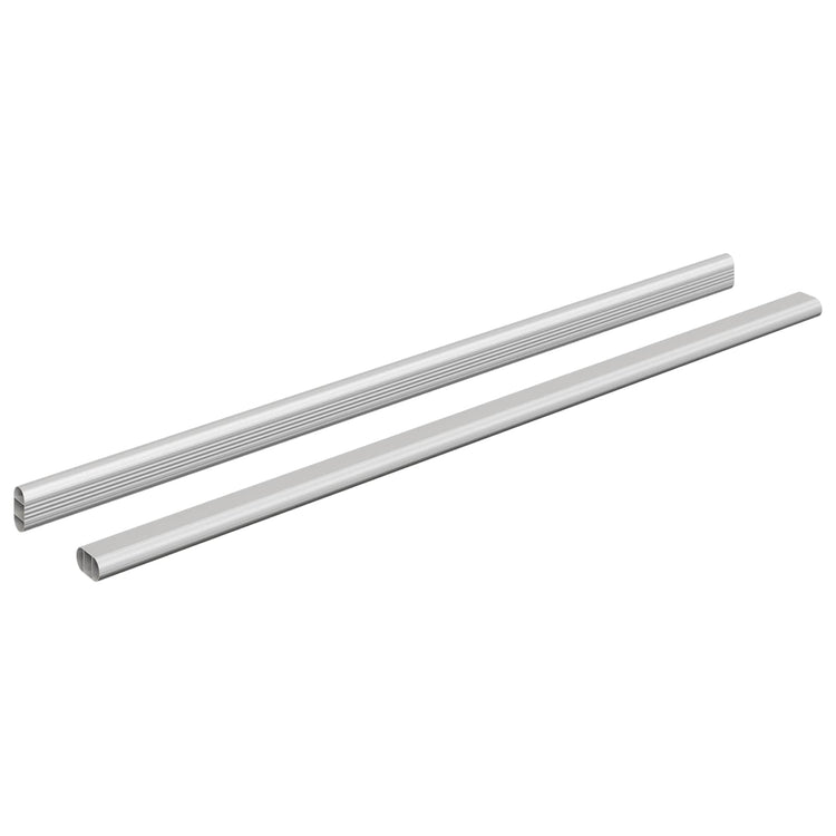 Vidaxxl tige d'armoire 2 pcs argent 764 x 15 x 29 mm alliage d'aluminium
