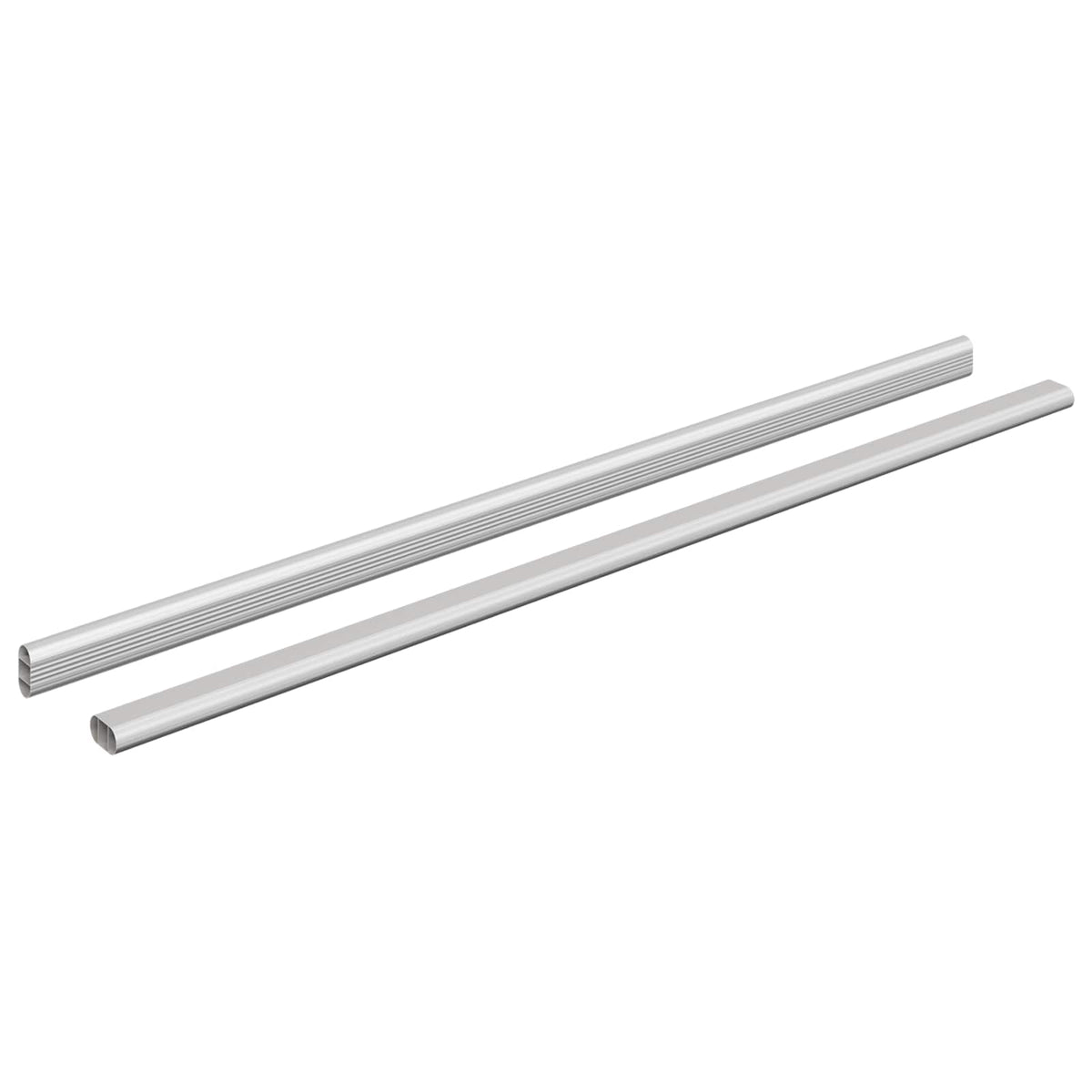 Vidaxxl tige d'armoire 2 pcs argent 764 x 15 x 29 mm alliage d'aluminium