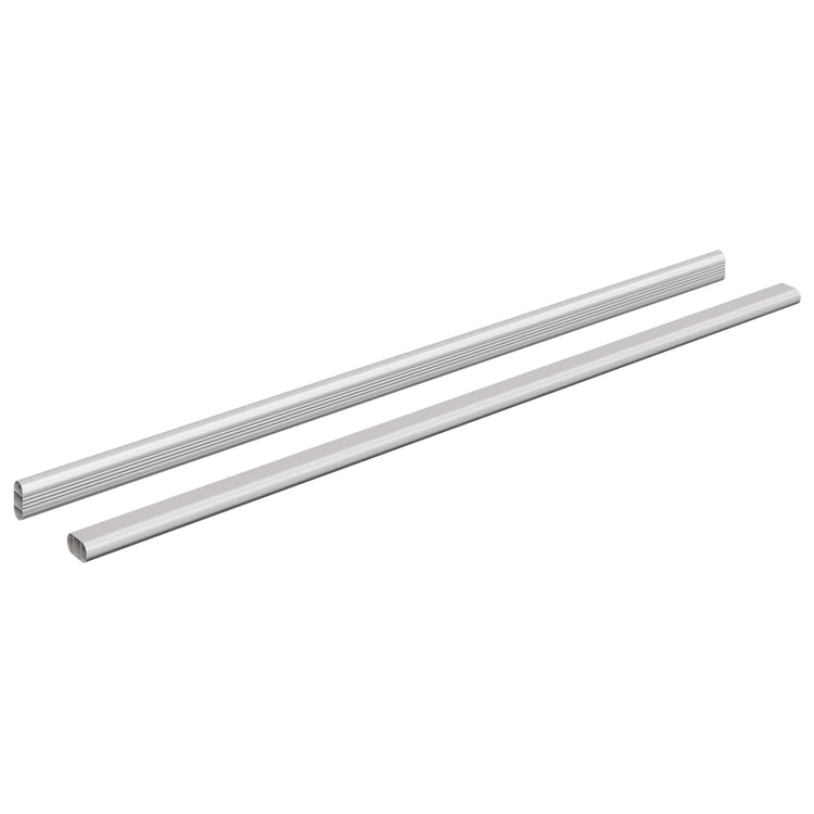Vidaxxl tige d'armoire 2 pcs argent 764 x 15 x 29 mm alliage d'aluminium