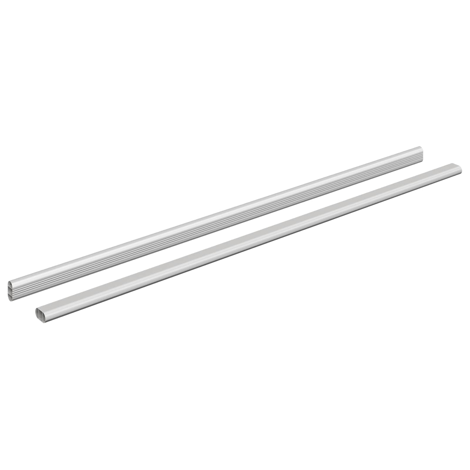 Vidaxxl tige d'armoire 2 pcs argent 764 x 15 x 29 mm alliage d'aluminium