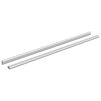 Vidaxxl tige d'armoire 2 pcs argent 764 x 15 x 29 mm alliage d'aluminium